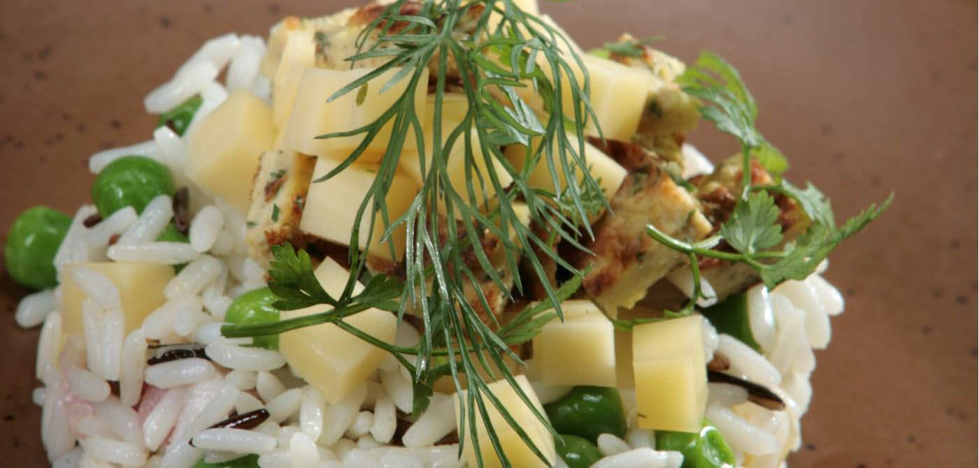 Salade de riz sauvage au Leerdammer
